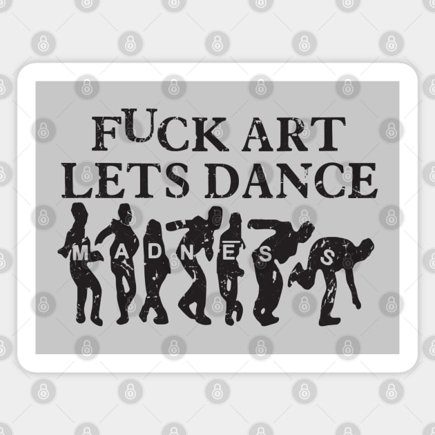 Madness - Lets Dance 80s Vintage Retro Collector Black Sticker by Skate Merch